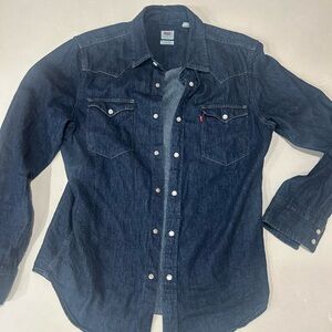 Levi's Men's Indigo Denim Western Button-Down Shirt